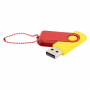 Флешка Designer To Go 2.0 USB, 16Gb, желтая с красным
