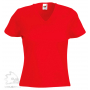 Футболка Lady-Fit V-Neck T, женская, красная