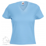 Футболка Lady-Fit V-Neck T, женская, голубая