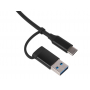 USB-хаб Link с коннектором 2-в-1 USB-C и USB-A, 2.0/3.0, черный