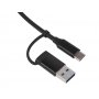 USB-хаб Link с коннектором 2-в-1 USB-C и USB-A, 2.0/3.0, черный