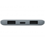Портативное зарядное устройство Reserve с USB Type-C, 5000 mAh, серое, вход USB