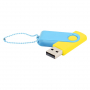 Флешка Designer To Go 2.0 USB, 16Gb, желтая с бирюзовым