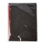 Блокнот на двойной пружине HELIX, черный с красным