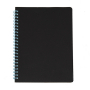 Блокнот на двойной пружине HELIX, черный с голубым