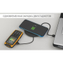 Настольное беспроводное зарядное устройство Light SOFTTOUCH с подсветкой логотипа, одновременная подзарядка двух устройств