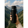 Термобутылка Button Black, черная