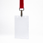 Лента для бейджа Flat, с карабином, красная