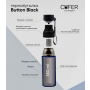 Термобутылка Button Black, черная с синим