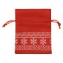Мешочек новогодний Снежинки, маленький, красный, пустой