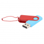 Флешка Designer To Go 2.0 USB, 16Gb, голубая с красным