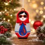 Ёлочная игрушка Матрёшка с узорами