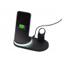 Складная зарядная станция с беспроводной зарядкой Flashport, 15 Вт, черная