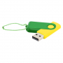 Флешка Designer To Go 2.0 USB, 16Gb, желтая с зеленым