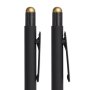Ручка шариковая FACTOR BLACK со стилусом, черная с золотистым