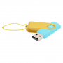 Флешка Designer To Go 2.0 USB, 16Gb, бирюзовая с желтым