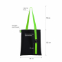 Шоппер Superbag black с ремувкой 4sb, чёрный с салатовым