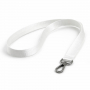 Лента для бейджа Flat, с карабином, белая