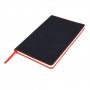 Блокнот A5 Blackjack чёрный с цветной окантовкой, черный с красным