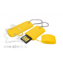 Силиконовая флешка на 16 Гб, овальная, желтая