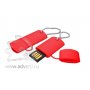 Силиконовая флешка на 16 Гб, овальная, красная