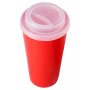 Пластиковый стакан Happy Cup, 400 мл, красный, с крышкой