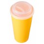 Пластиковый стакан Happy Cup, 400 мл, жёлтый, с крышкой