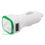 Автомобильное зарядное устройство TWINPOWER с 2-мя разъёмами USB, зеленое