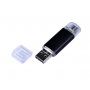 Флешка c дополнительным разъемом Micro USB 3-in-1 TypeC, чёрная