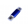 Флешка c дополнительным разъемом Micro USB 3-in-1 TypeC 3.0, синяя