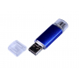 Флешка c дополнительным разъемом Micro USB 3-in-1 TypeC 3.0, синяя