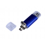 Флешка c дополнительным разъемом Micro USB 3-in-1 TypeC 3.0, синяя
