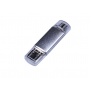 Флешка c дополнительным разъемом Micro USB 3-in-1 TypeC, серебристая