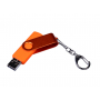 Флешка с разъемом Micro USB 3-in-1 TypeC (цветной корпус), оранжевая