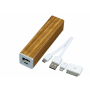 Деревянное универсальное зарядное устройство power bank, коричневый, с проводом