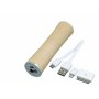 Деревянное зарядное устройство power bank, цилиндр, натуральный, с проводом