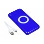 Универсальное зарядное устройство power bank PBwireless01, синее, с проводом