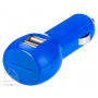 Автомобильное зарядное устройство с USB-разъемами Basic, синее