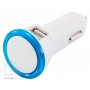 Мощное автомобильное зарядное устройство с 2 USB-портами, с синими элементами