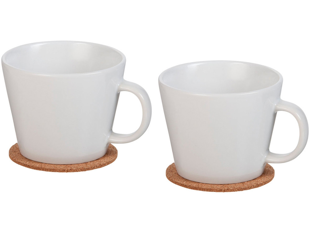Набор чашек с костерами «Hartley» (арт. 11288400). Кофейная чашка. Кофейные кружки. Белая кофейная чашка. Белые кофейные чашки