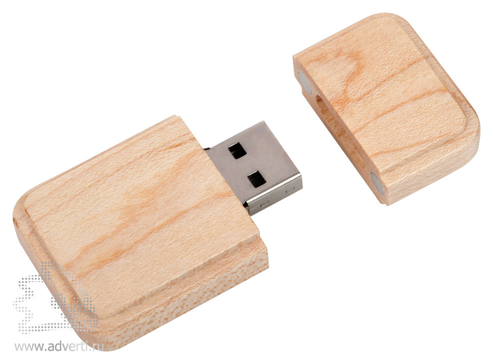 USB flash-карта Wood под нанесение - цвет бежевый, материал дерево (I ...
