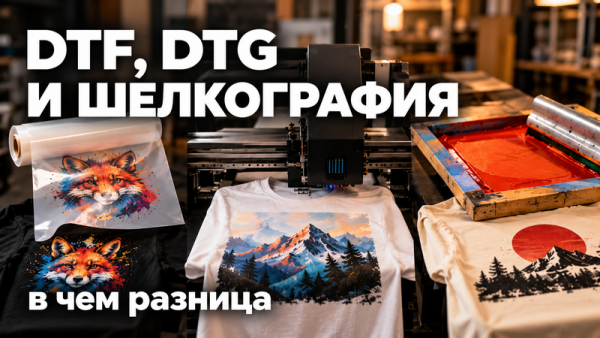 DTF печать: что это такое и чем она отличается от DTG и шелкографии