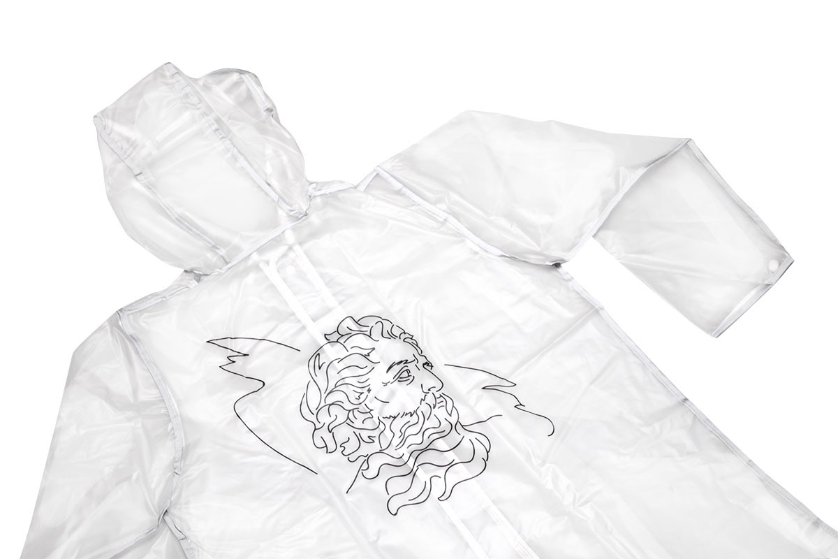 Дождевик Providence c чехлом, унисекс, прозрачный с серым